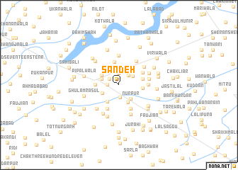 map of Sāndeh