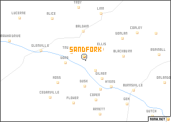 map of Sand Fork