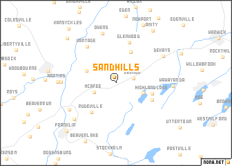 map of Sand Hills