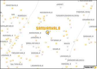 map of Sandiānwāla