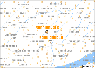 map of Sandiānwāla