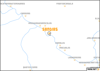 map of Sandías