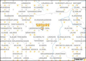 map of Sandías