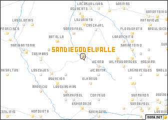 map of San Diego del Valle