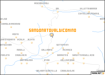 map of San Donato Val di Comino