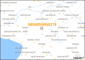 map of Sándorkapuszta