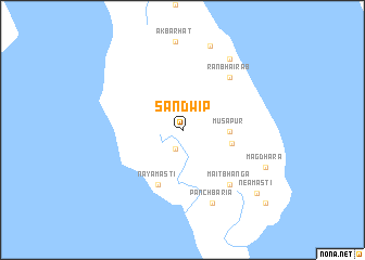map of Sandwīp
