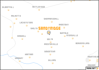 map of Sandy Ridge