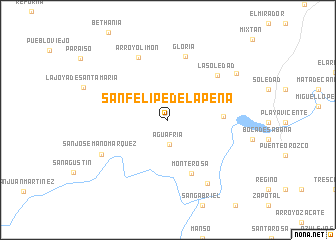 map of San Felipe de la Peña