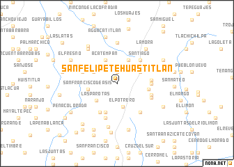 map of San Felipe Tehuastitlán