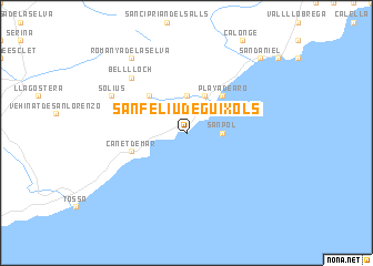 map of San Felíu de Guixols