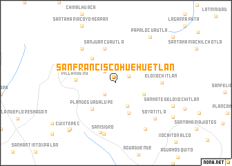 map of San Francisco Huehuetlán