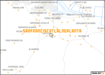 map of San Francisco Tlalneplanta