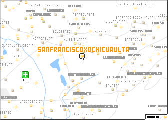 map of San Francisco Xochicuaulta