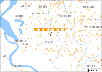 map of Sanghar Chāndio