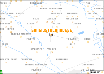 map of San Giusto Canavese