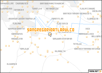 map of San Gregorio Atlapulco