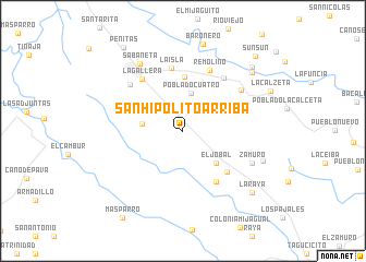 map of San Hipólito Arriba