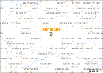 map of Sanie Dąb