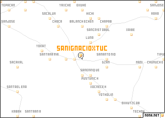 map of San Ignacio Xtuc
