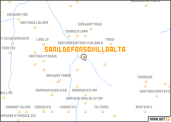 map of San Ildefonso Villa Alta