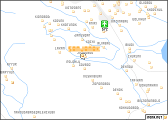 map of Sanjānak