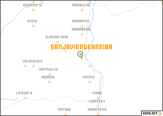 map of San Javier de Arriba