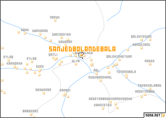 map of Sanjed Boland-e Bālā