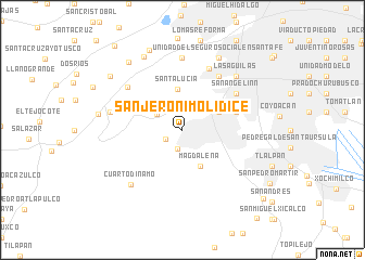 map of San Jerónimo Lídice