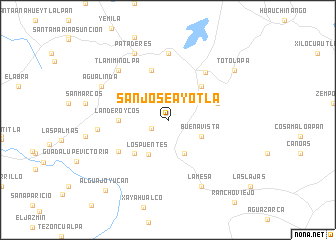 map of San José Ayotla