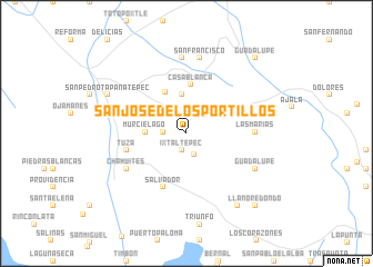 map of San José de los Portillos