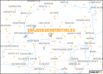 map of San José de Manantiales