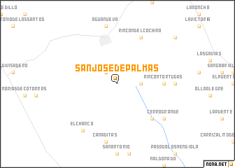 map of San José de Palmas