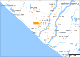 map of San José