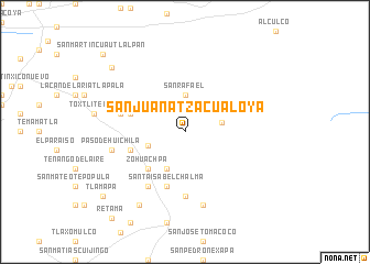 map of San Juan Atzacualoya