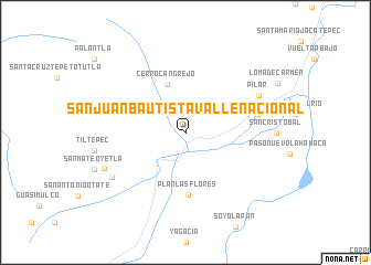 map of San Juan Bautista Valle Nacional