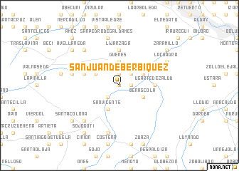 map of San Juan de Berbíquez