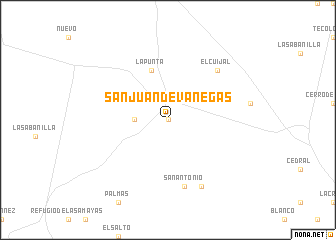 map of San Juan de Vanegas