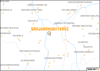 map of San Juan Huaxtepec