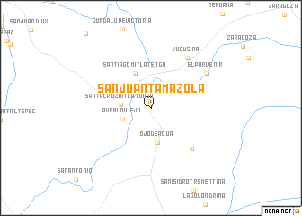 map of San Juan Tamazola