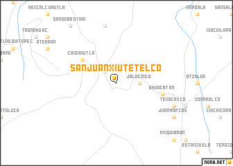 map of San Juan Xiutetelco