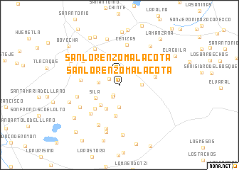 map of San Lorenzo Malacota