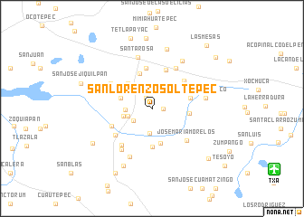map of San Lorenzo Soltepec