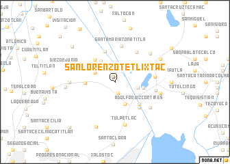 map of San Lorenzo Tetlixtac