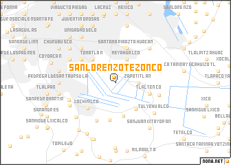 map of San Lorenzo Tezonco