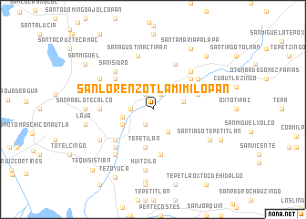 map of San Lorenzo Tlamimilopan