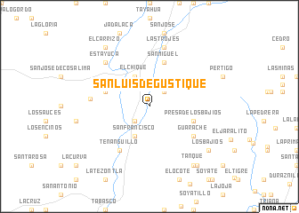 map of San Luis de Gustique