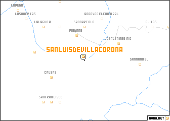 map of San Luis de Villa Corona