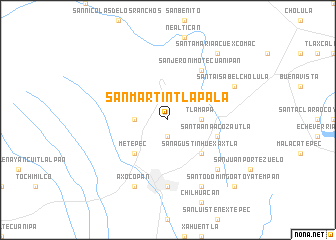 map of San Martín Tlapala
