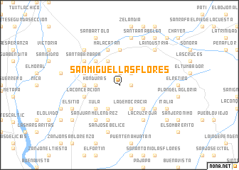 map of San Miguel Las Flores